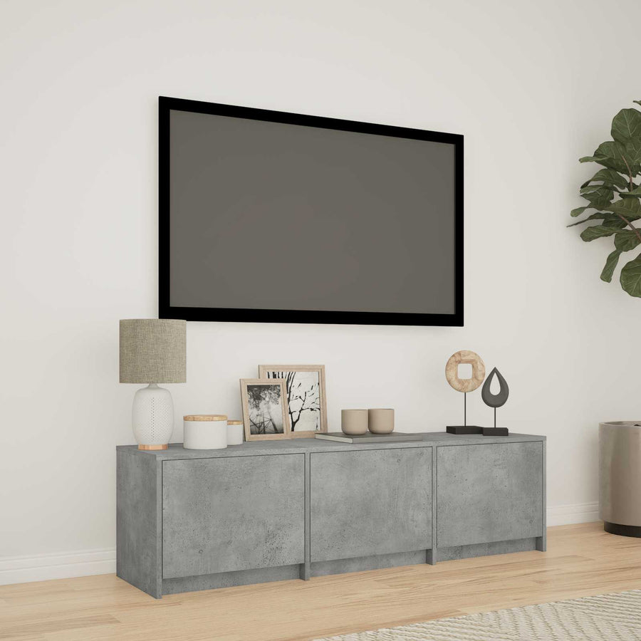 TV-kast met LED Beton Grijs 140 x 34 x 40 cm Geconstrueerd hout