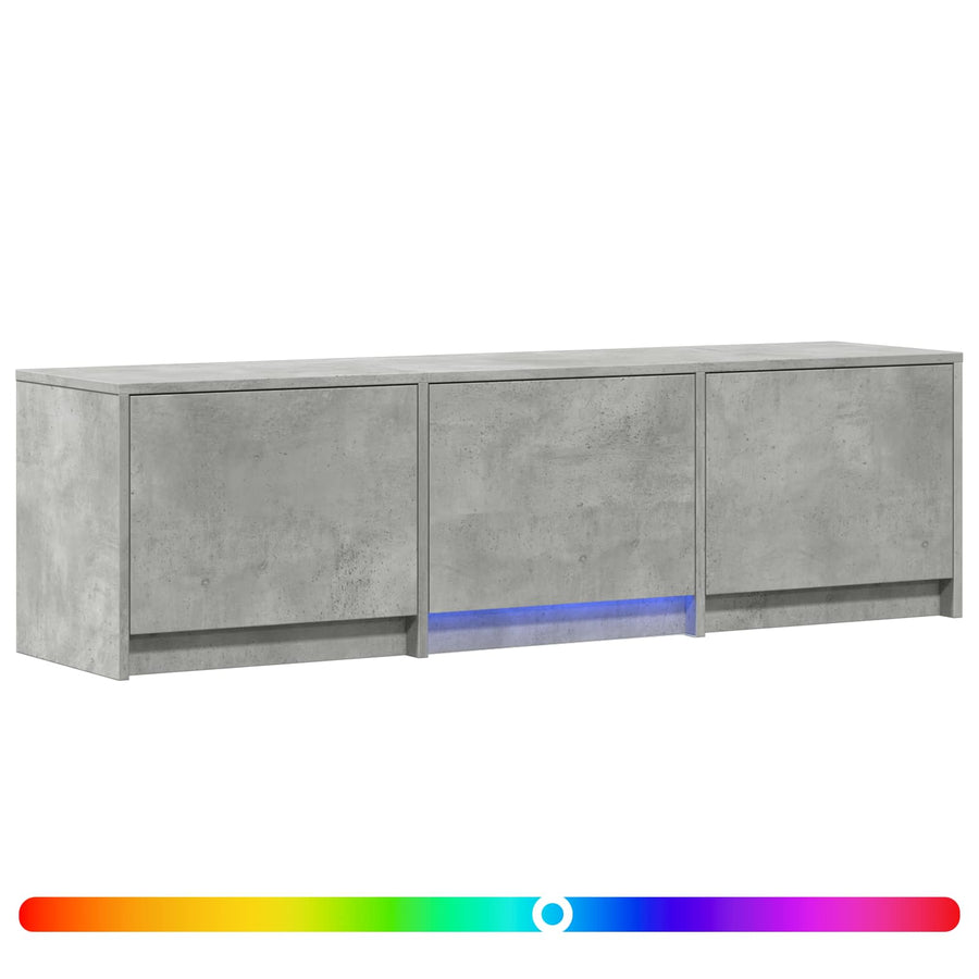 TV-kast met LED Beton Grijs 140 x 34 x 40 cm Geconstrueerd hout
