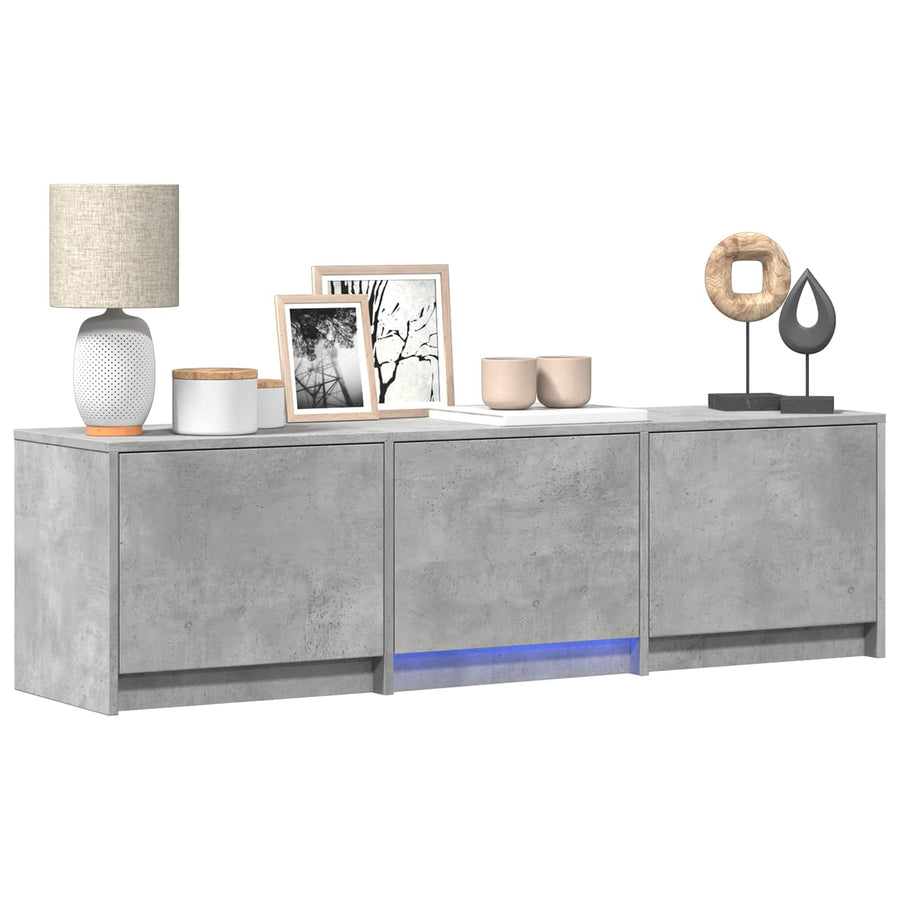 TV-kast met LED Beton Grijs 140 x 34 x 40 cm Geconstrueerd hout