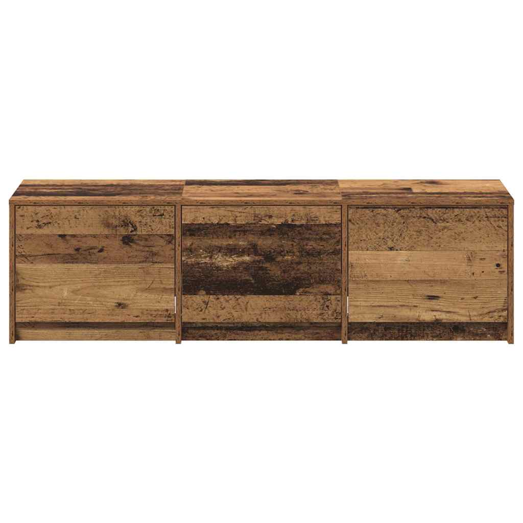 TV kast met LED's Oud Hout 140 x 34 x 40 cm Bewerkt hout