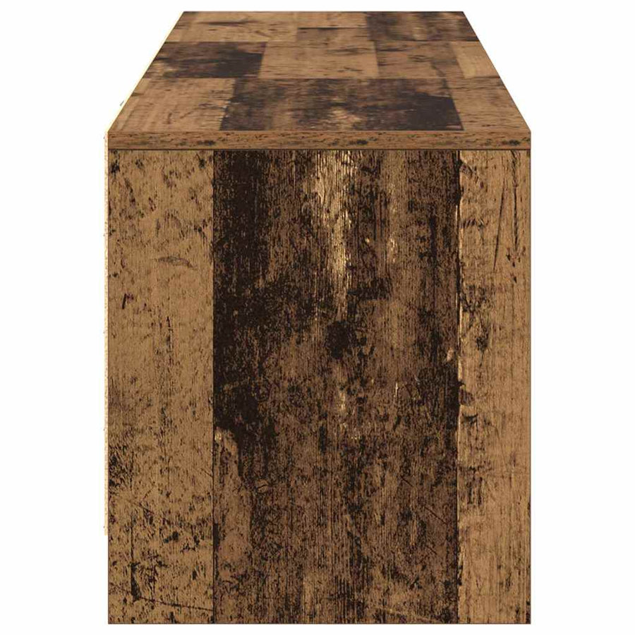 TV kast met LED's Oud Hout 140 x 34 x 40 cm Bewerkt hout