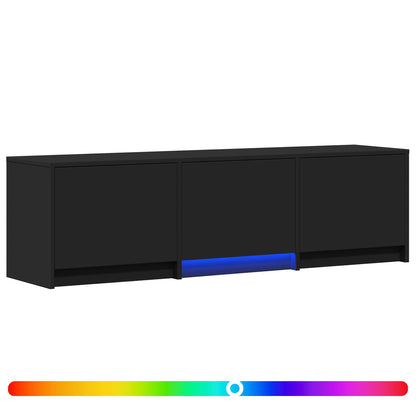 TV-kast met LED Zwart 140 x 34 x 40 cm Geconstrueerd hout