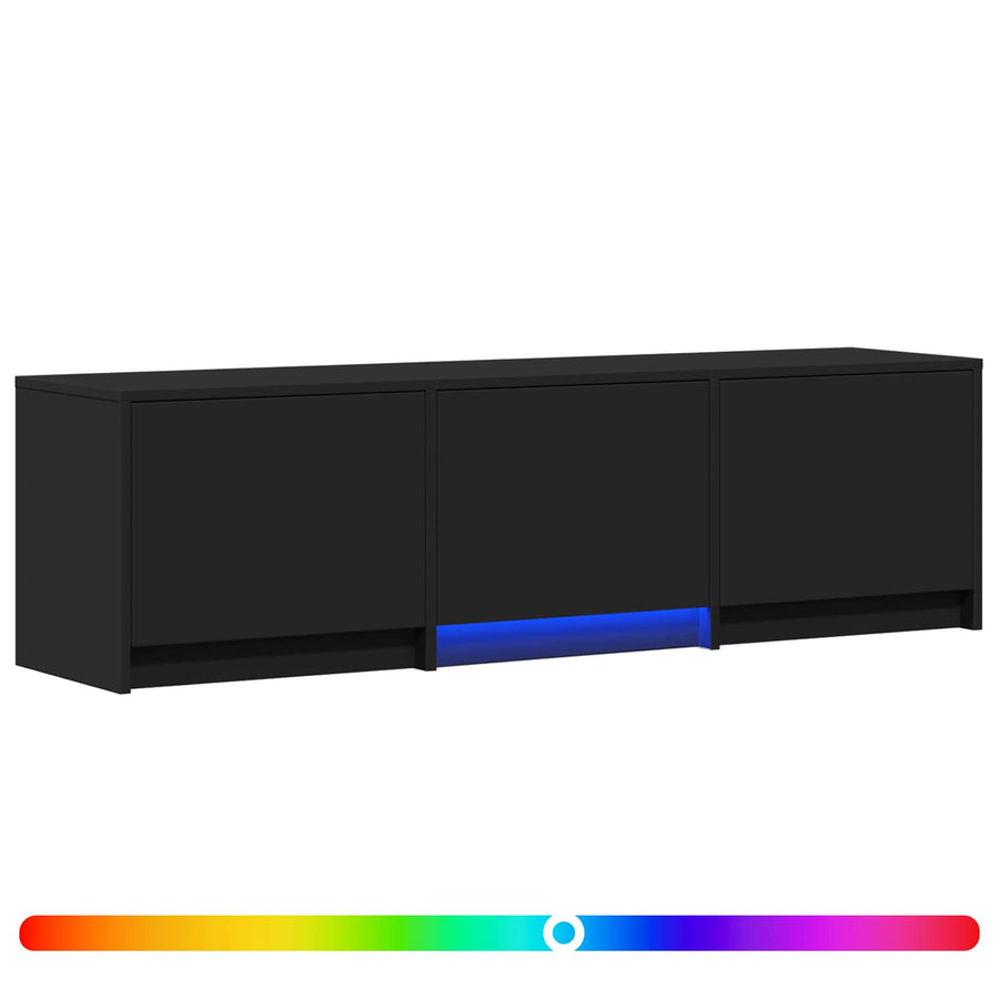 TV-kast met LED Zwart 140 x 34 x 40 cm Geconstrueerd hout