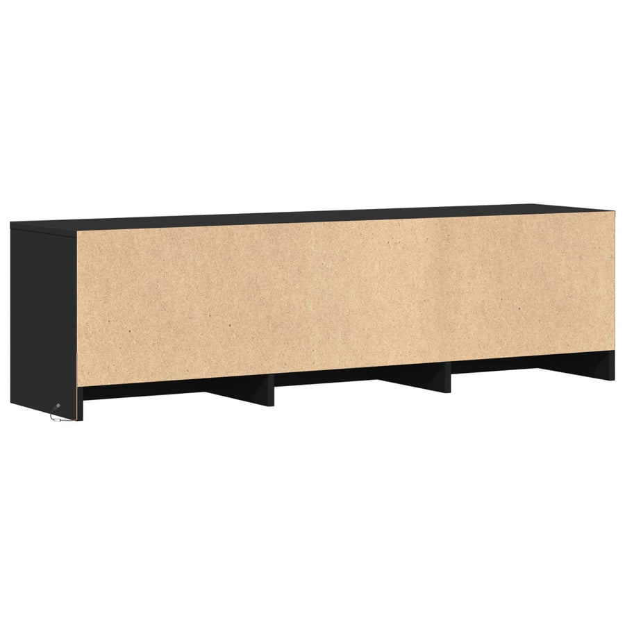 TV-kast met LED Zwart 140 x 34 x 40 cm Geconstrueerd hout