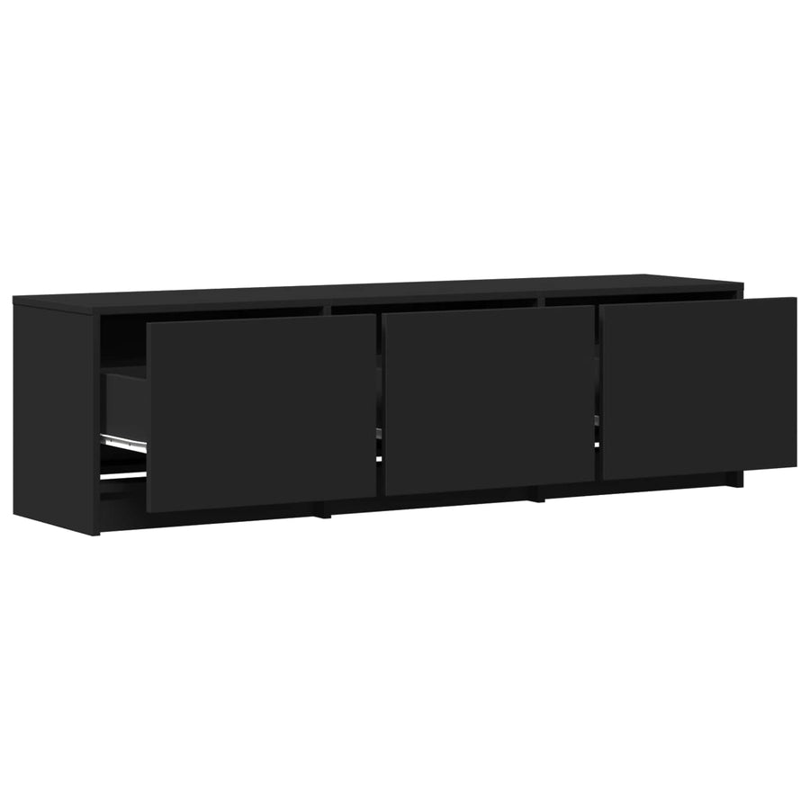 TV-kast met LED Zwart 140 x 34 x 40 cm Geconstrueerd hout