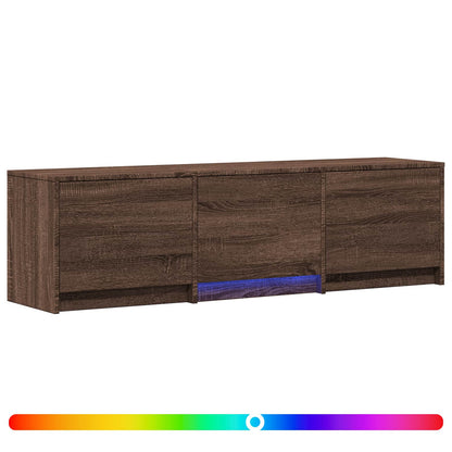 TV-kast met LED Bruine eik 140 x 34 x 40 cm Geconstrueerd hout