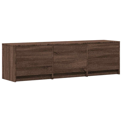 TV-kast met LED Bruine eik 140 x 34 x 40 cm Geconstrueerd hout