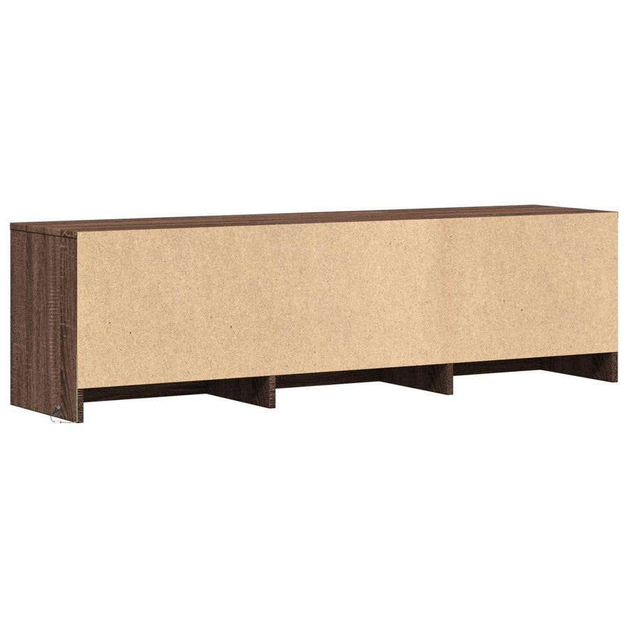 TV-kast met LED Bruine eik 140 x 34 x 40 cm Geconstrueerd hout