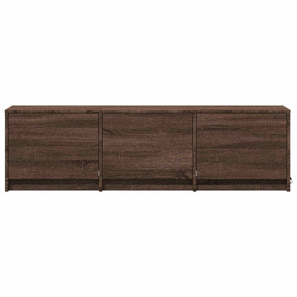 TV-kast met LED Bruine eik 140 x 34 x 40 cm Geconstrueerd hout
