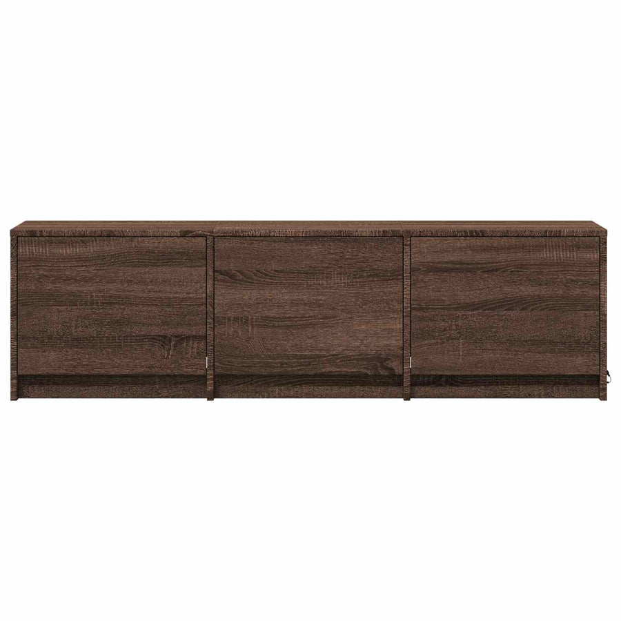 TV-kast met LED Bruine eik 140 x 34 x 40 cm Geconstrueerd hout