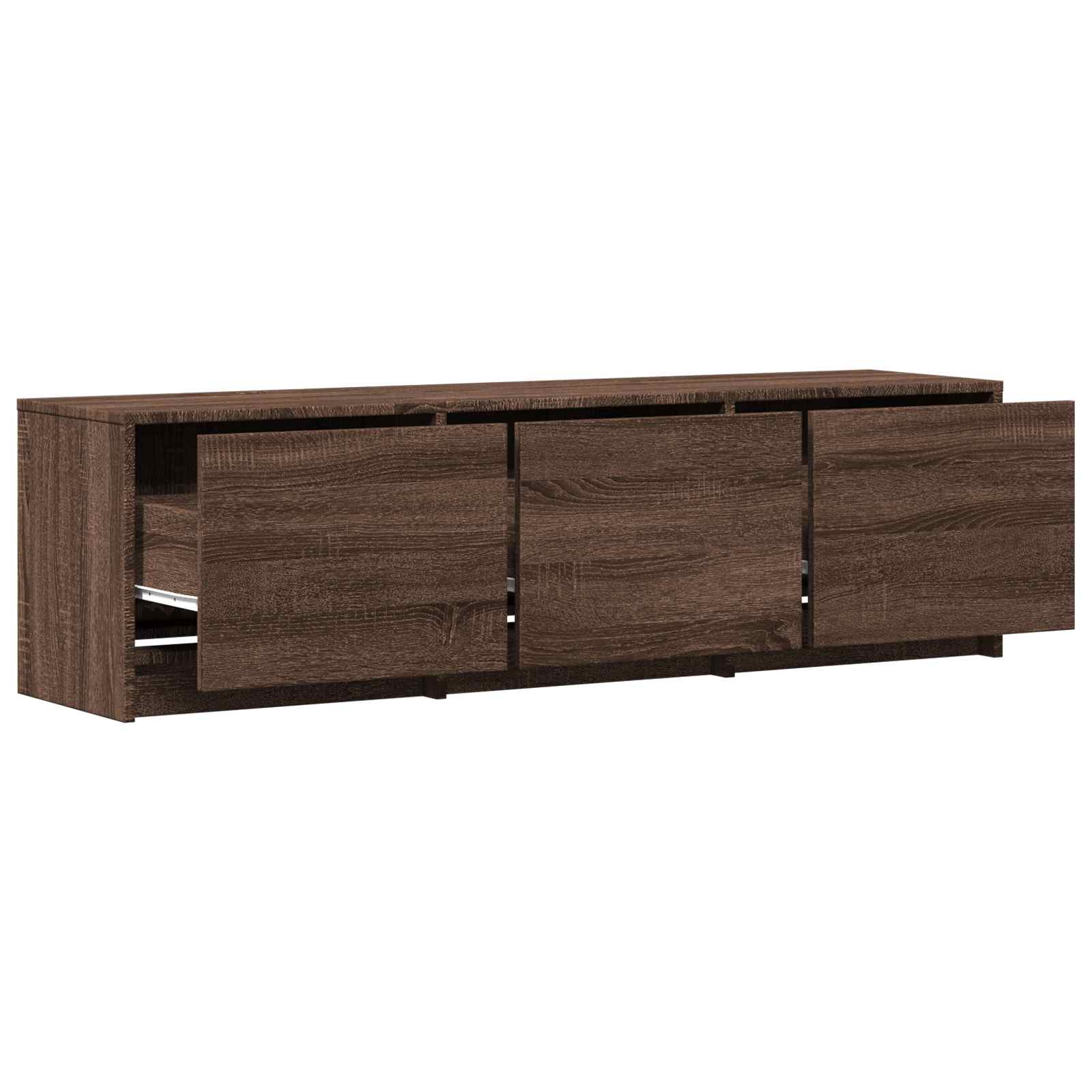 TV-kast met LED Bruine eik 140 x 34 x 40 cm Geconstrueerd hout