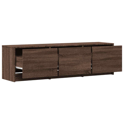 TV-kast met LED Bruine eik 140 x 34 x 40 cm Geconstrueerd hout