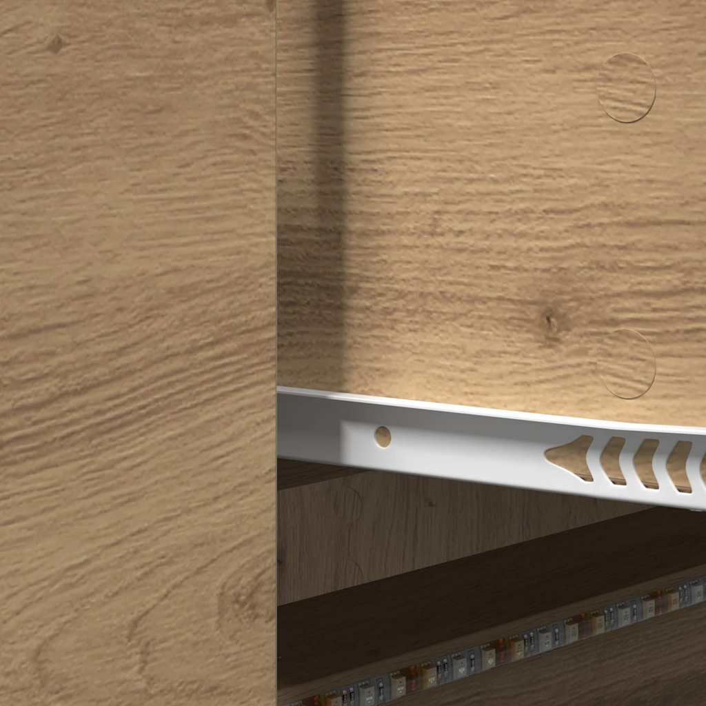 TV kast met LED's met lade Ambachtelijk eiken 140 x 34 x 40 cm