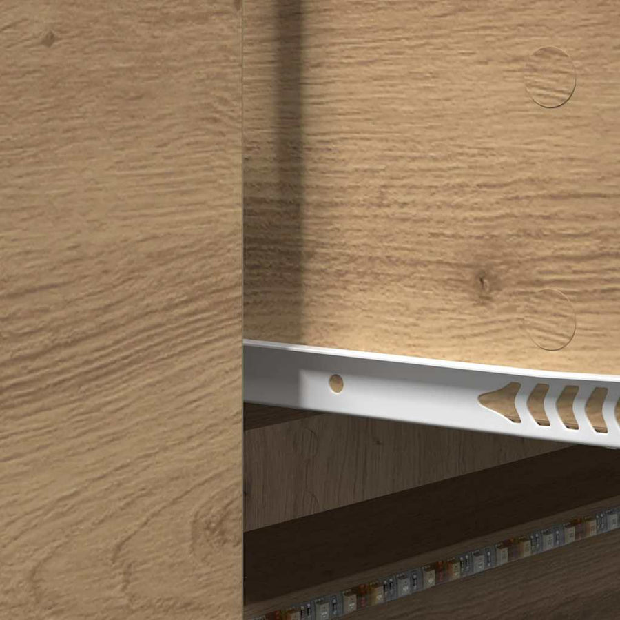 TV kast met LED's met lade Ambachtelijk eiken 140 x 34 x 40 cm
