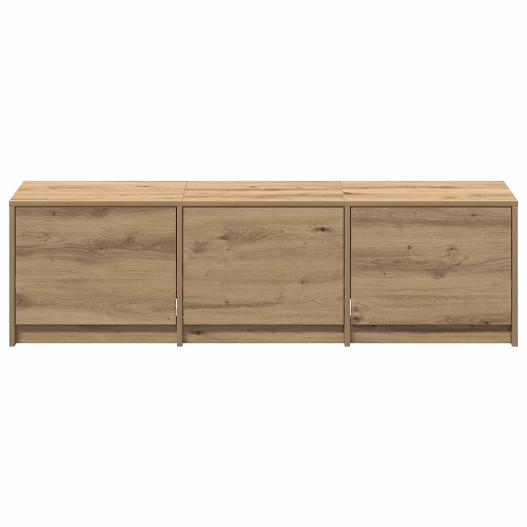 TV kast met LED's met lade Ambachtelijk eiken 140 x 34 x 40 cm