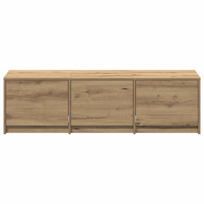 TV kast met LED's met lade Ambachtelijk eiken 140 x 34 x 40 cm