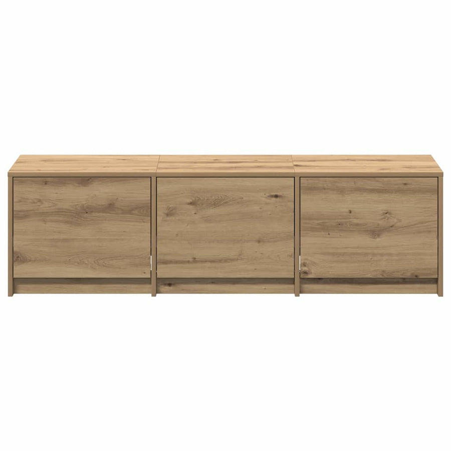 TV kast met LED's met lade Ambachtelijk eiken 140 x 34 x 40 cm