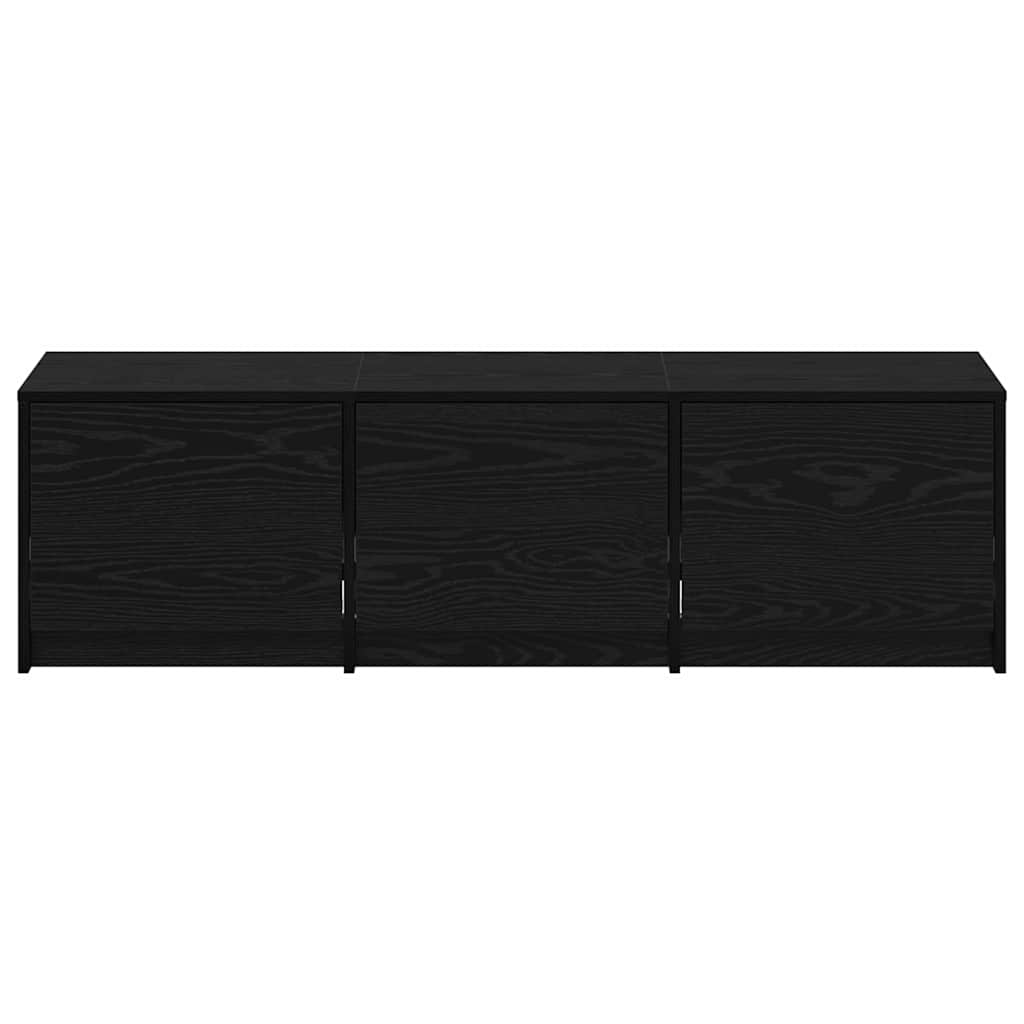 TV kast met LED's Zwart Eiken 140 x 34 x 40 cm Bewerkt hout