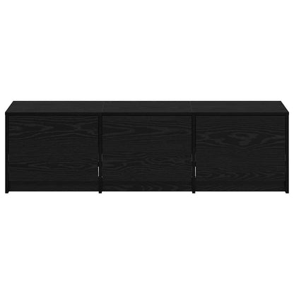 TV kast met LED's Zwart Eiken 140 x 34 x 40 cm Bewerkt hout
