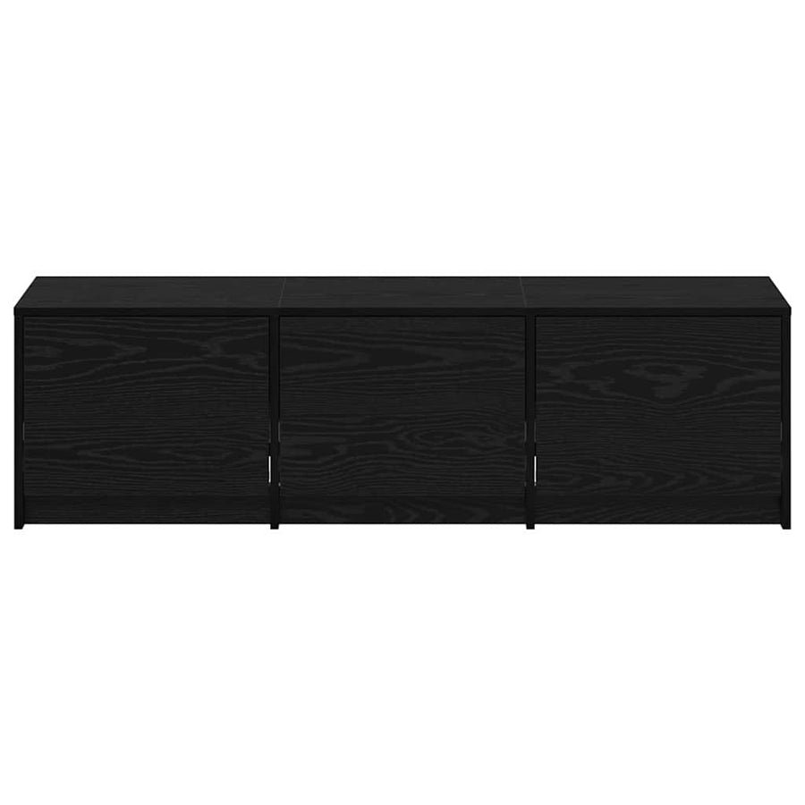 TV kast met LED's Zwart Eiken 140 x 34 x 40 cm Bewerkt hout