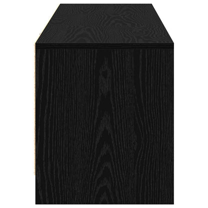 TV kast met LED's Zwart Eiken 140 x 34 x 40 cm Bewerkt hout