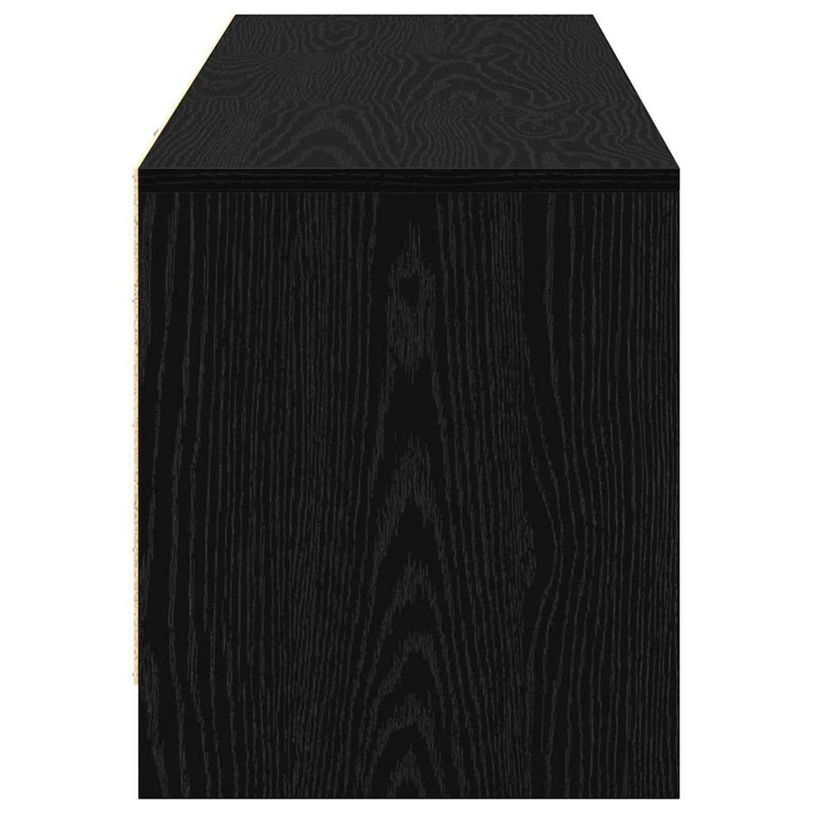 TV kast met LED's Zwart Eiken 140 x 34 x 40 cm Bewerkt hout