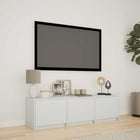 TV Cabinet with LED White 140 x 34 x 40 cm Engineered Wood