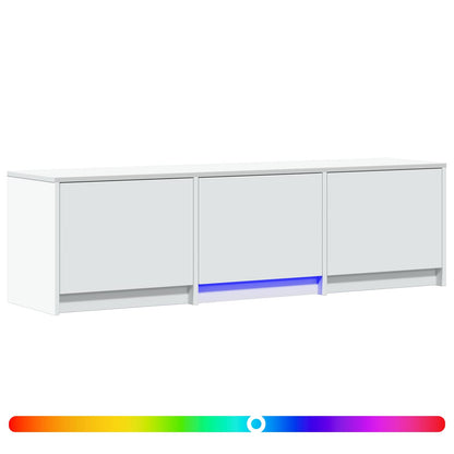 TV-kast met LED Wit 140 x 34 x 40 cm Bewerkt hout