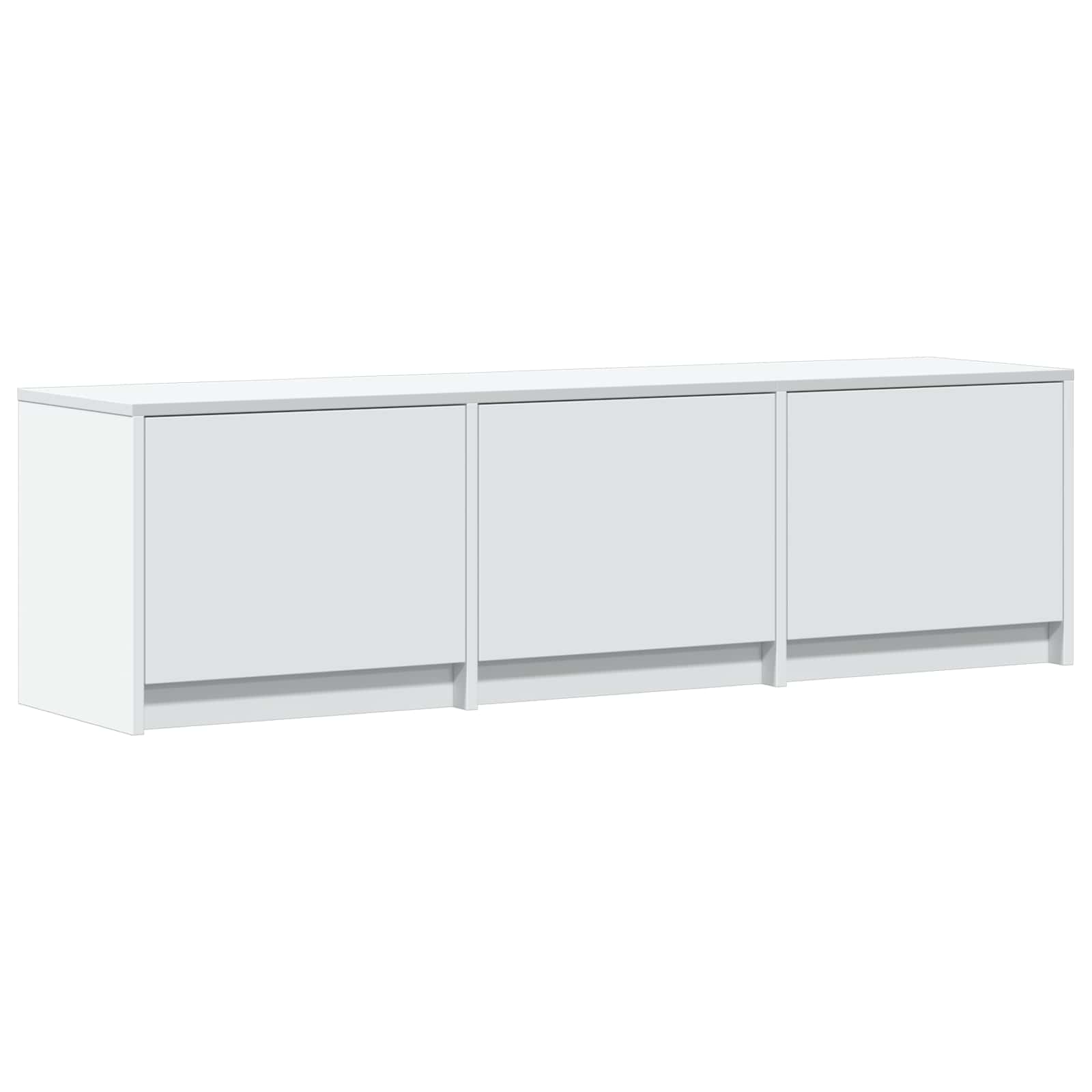 TV-kast met LED Wit 140 x 34 x 40 cm Bewerkt hout