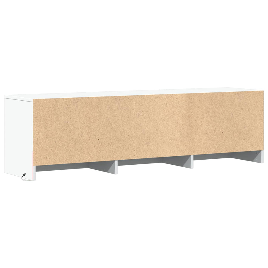 TV-kast met LED Wit 140 x 34 x 40 cm Bewerkt hout