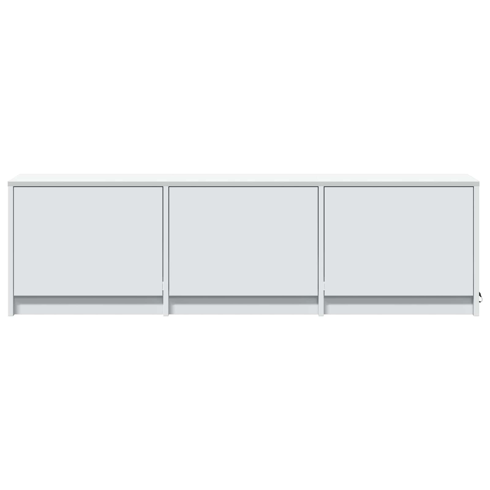 TV-kast met LED Wit 140 x 34 x 40 cm Bewerkt hout
