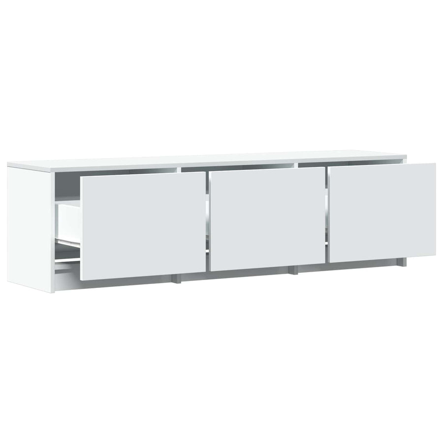 TV-kast met LED Wit 140 x 34 x 40 cm Bewerkt hout