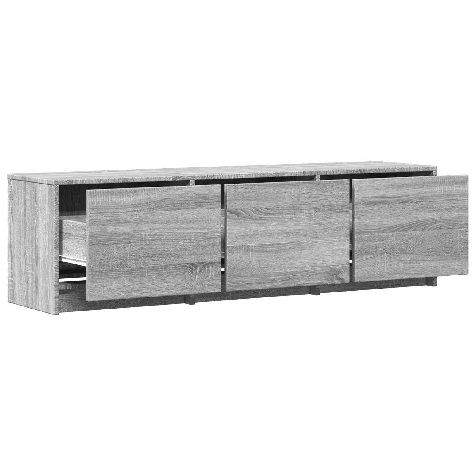 TV-kast met LED met LED met lade Grijze Sonoma 140 x 34 x 40 cm