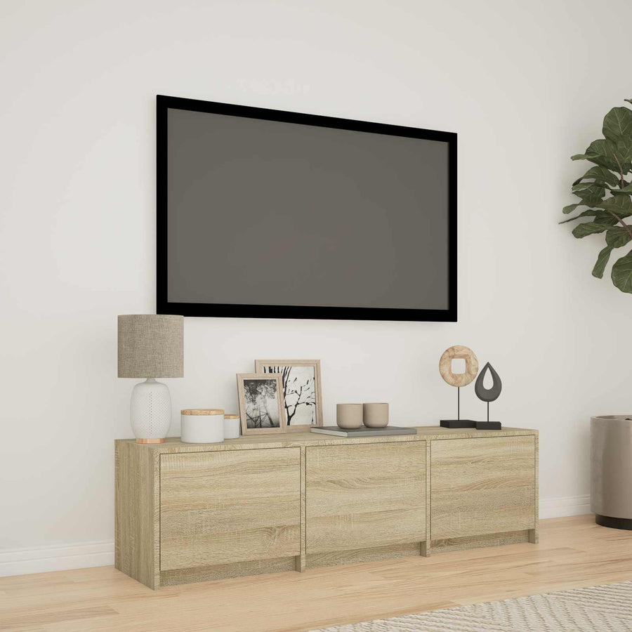 TV-kast met LED met LED met lade Sonoma Eiken 140 x 34 x 40 cm