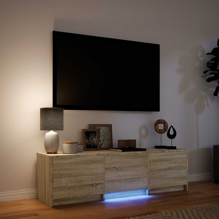 TV-kast met LED met LED met lade Sonoma Eiken 140 x 34 x 40 cm