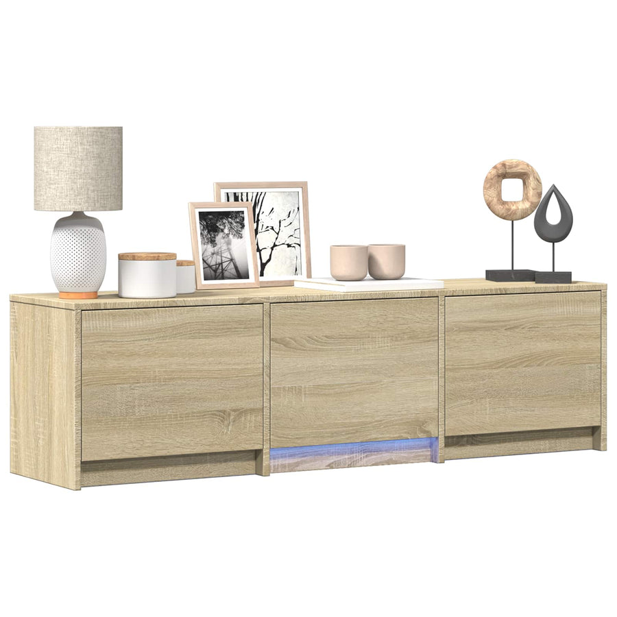 TV-kast met LED met LED met lade Sonoma Eiken 140 x 34 x 40 cm