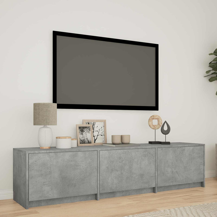 TV-kast met LED Beton Grijs 165 x 34 x 40 cm Geconstrueerd hout