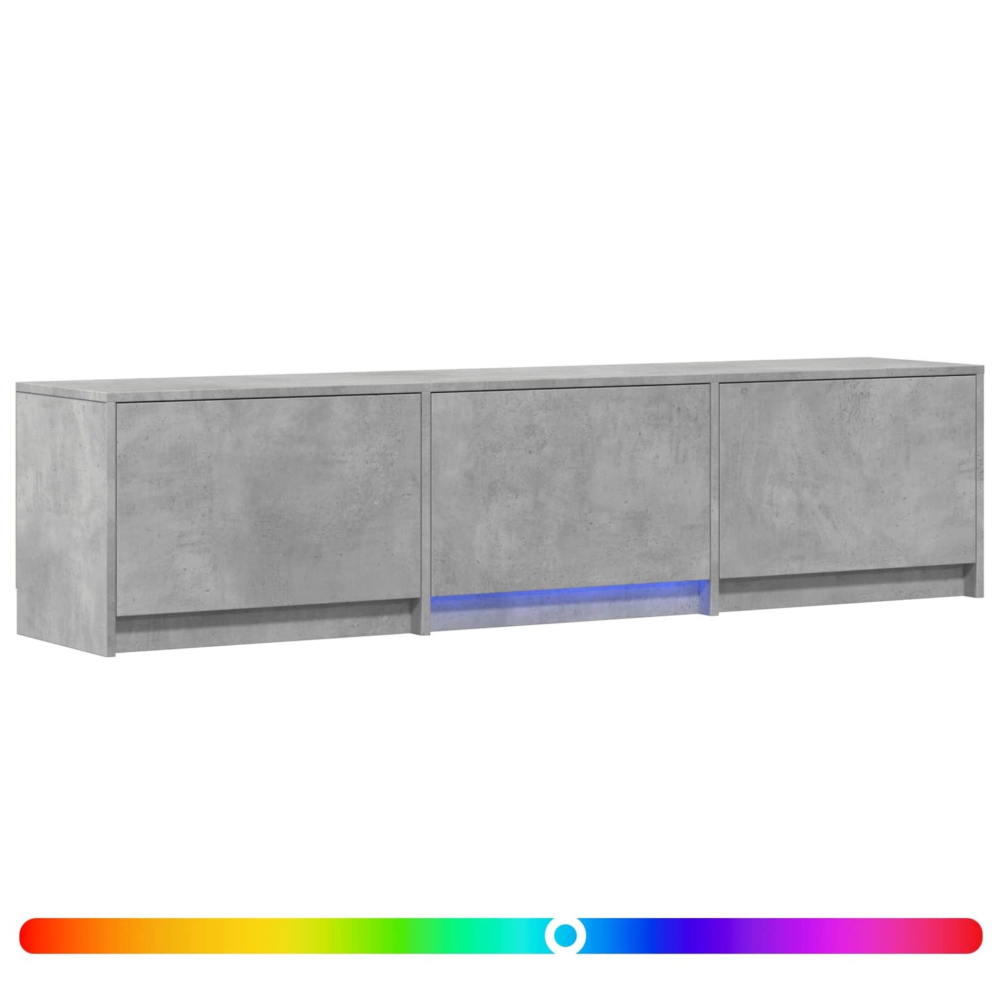 TV-kast met LED Beton Grijs 165 x 34 x 40 cm Geconstrueerd hout