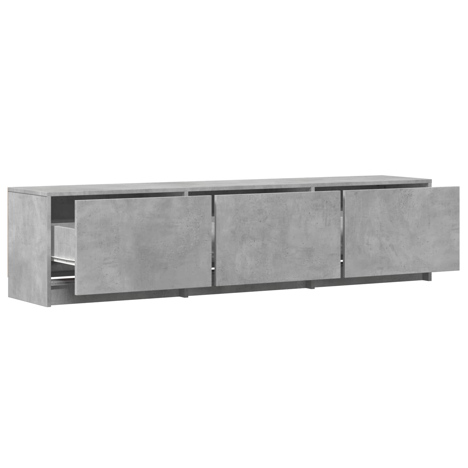 TV-kast met LED Beton Grijs 165 x 34 x 40 cm Geconstrueerd hout
