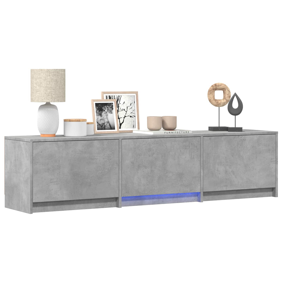 TV-kast met LED Beton Grijs 165 x 34 x 40 cm Geconstrueerd hout