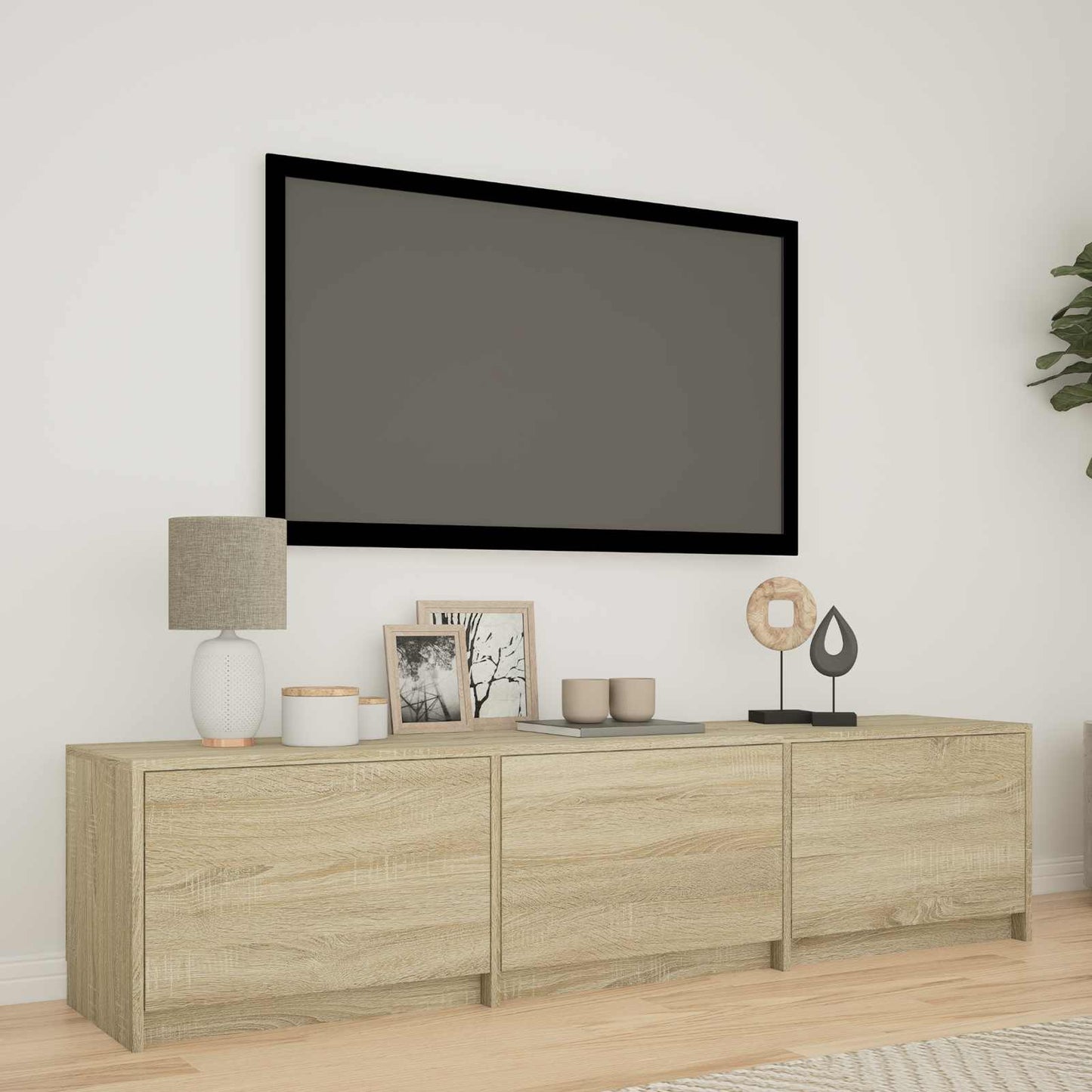 TV-kast met LED met LED met lade Sonoma Eiken 165 x 34 x 40 cm