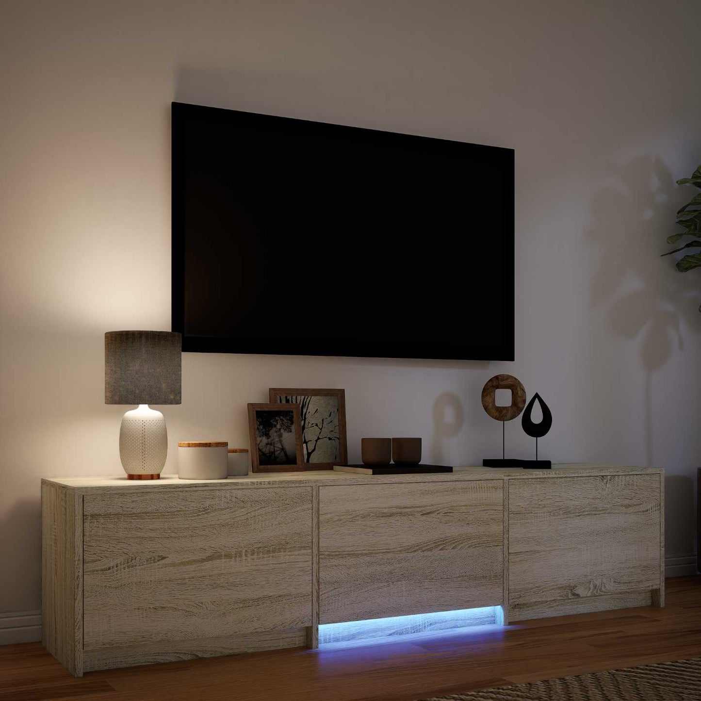 TV-kast met LED met LED met lade Sonoma Eiken 165 x 34 x 40 cm