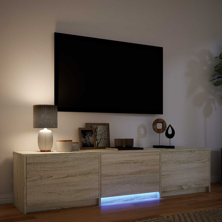 TV-kast met LED met LED met lade Sonoma Eiken 165 x 34 x 40 cm
