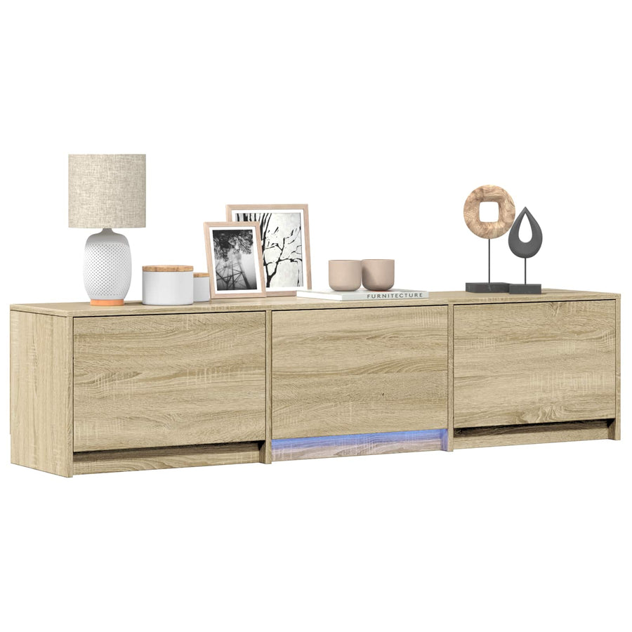 TV-kast met LED met LED met lade Sonoma Eiken 165 x 34 x 40 cm