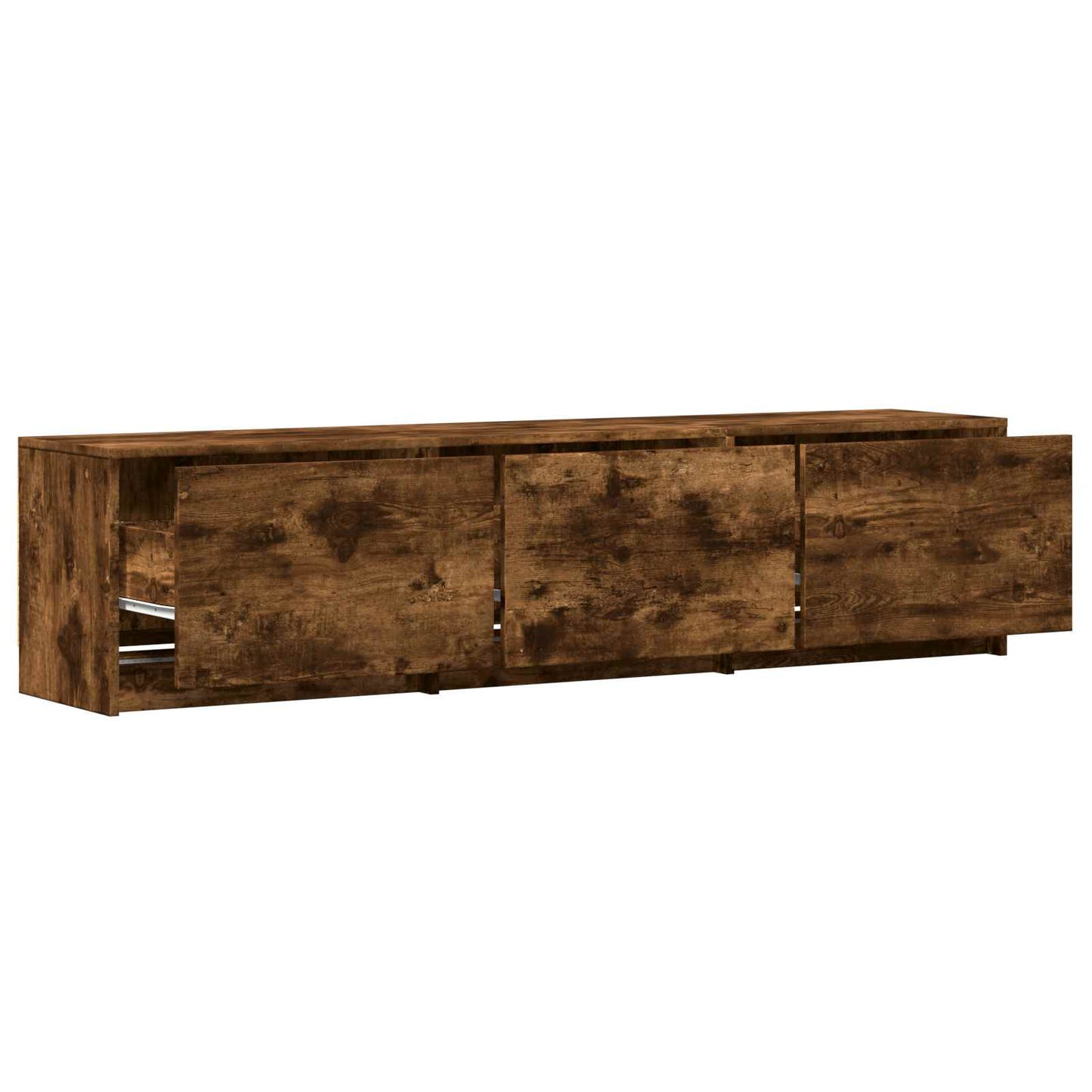 TV-kast met LED met LED met lade Gerookte Eik 165 x 34 x 40 cm