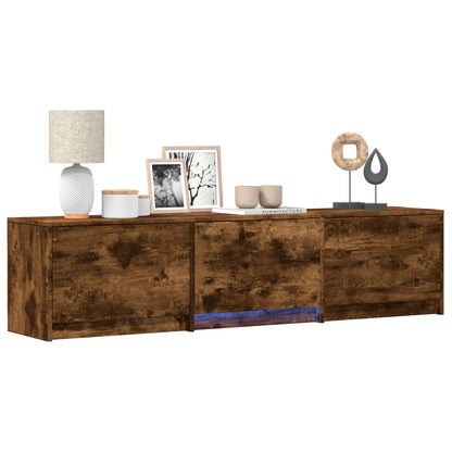 TV-kast met LED met LED met lade Gerookte Eik 165 x 34 x 40 cm