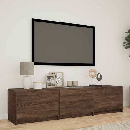 TV-kast met LED Bruine eik 165 x 34 x 40 cm Geconstrueerd hout