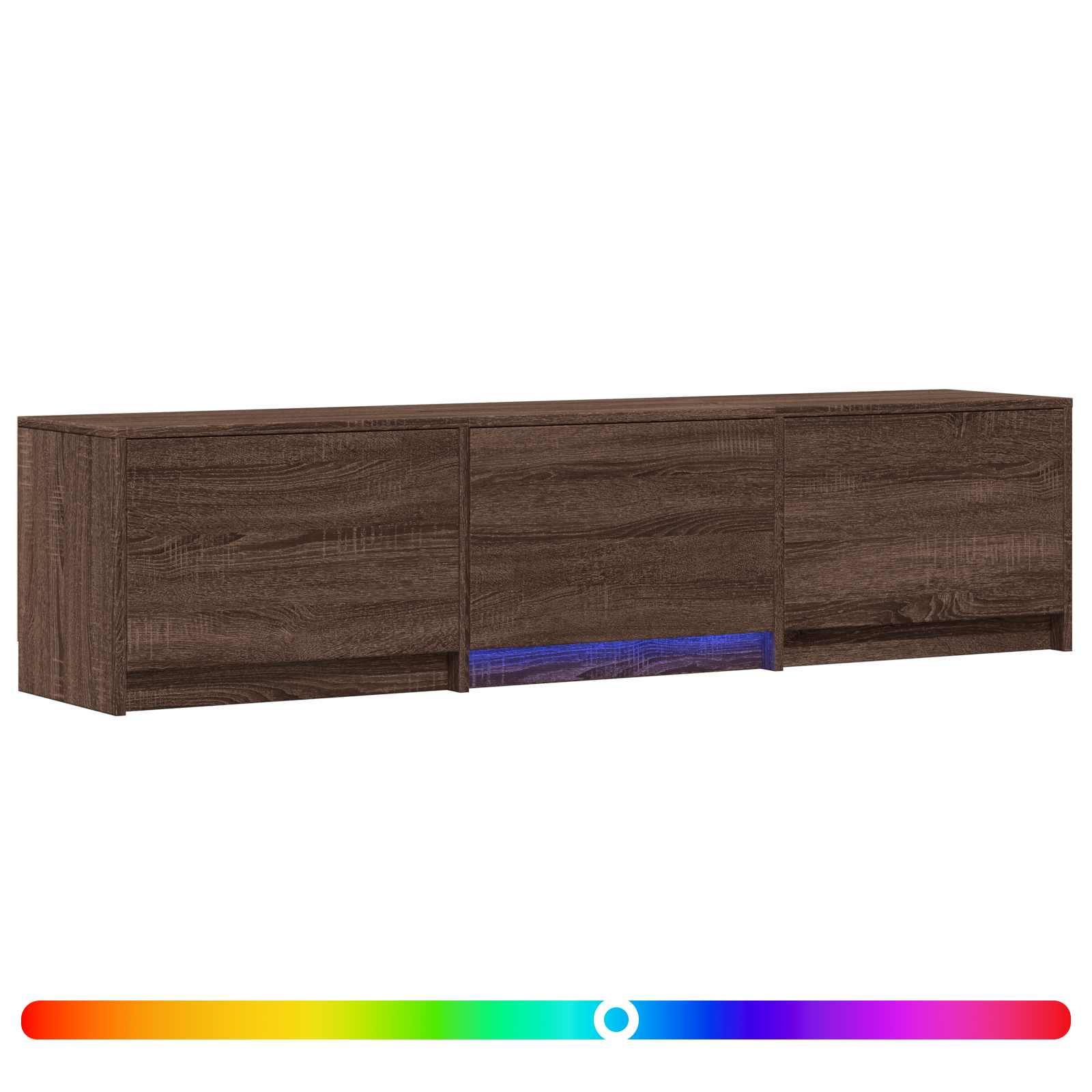 TV-kast met LED Bruine eik 165 x 34 x 40 cm Geconstrueerd hout