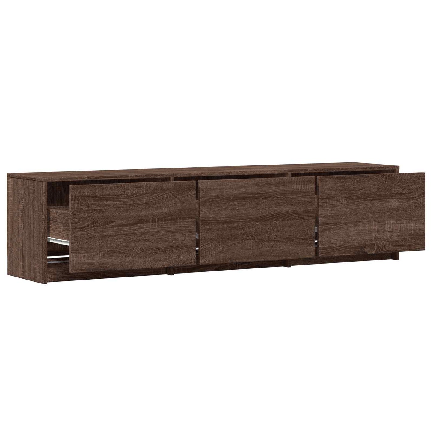 TV-kast met LED Bruine eik 165 x 34 x 40 cm Geconstrueerd hout