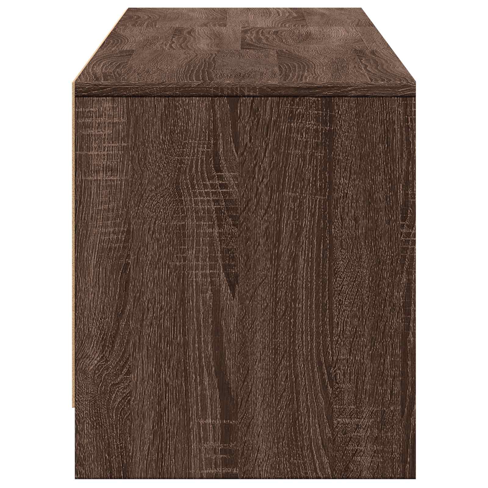 TV-kast met LED Bruine eik 165 x 34 x 40 cm Geconstrueerd hout